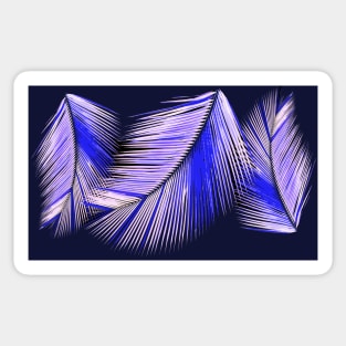 Blue palms on dark blue background Sticker